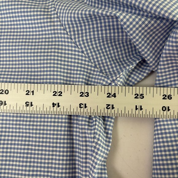 Uniqlo Easy Care Checked Stretch Slim Fit Long Sleeve Shirt Mens XXL Blue NWT - Picture 8 of 10